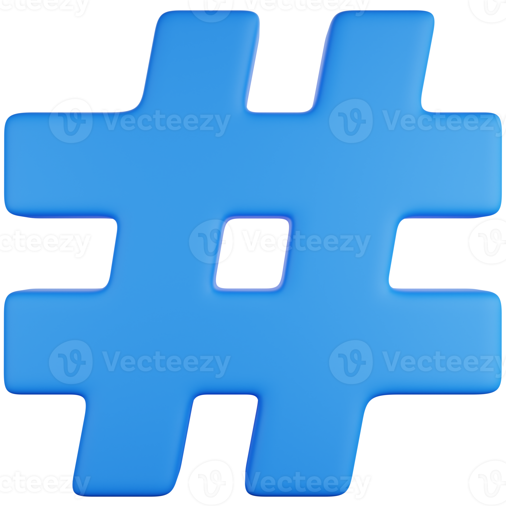 3D Icon Illustration A blue Hashtags symbol 21460639 PNG