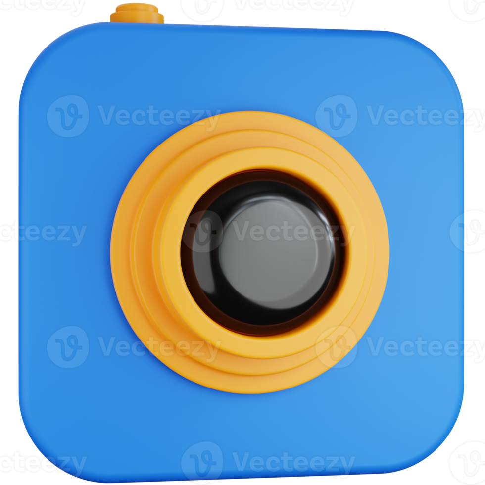 3D Icon Illustration Blue Camera png