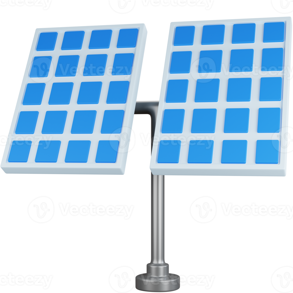 3d icoon illustratie twee zonne- panelen png