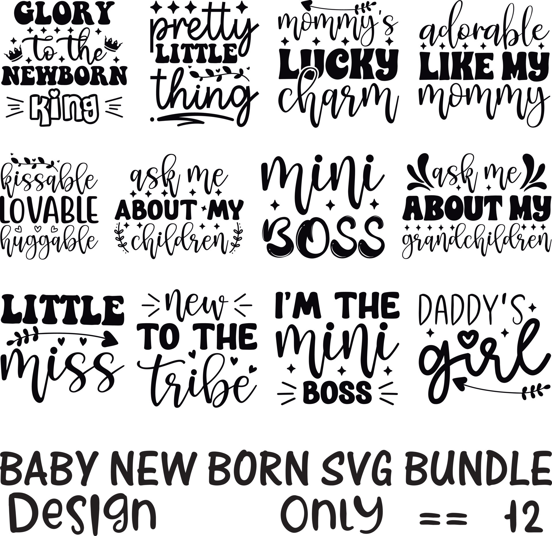 Baby New Born SVG Bundle 21460705 Vector Art at Vecteezy