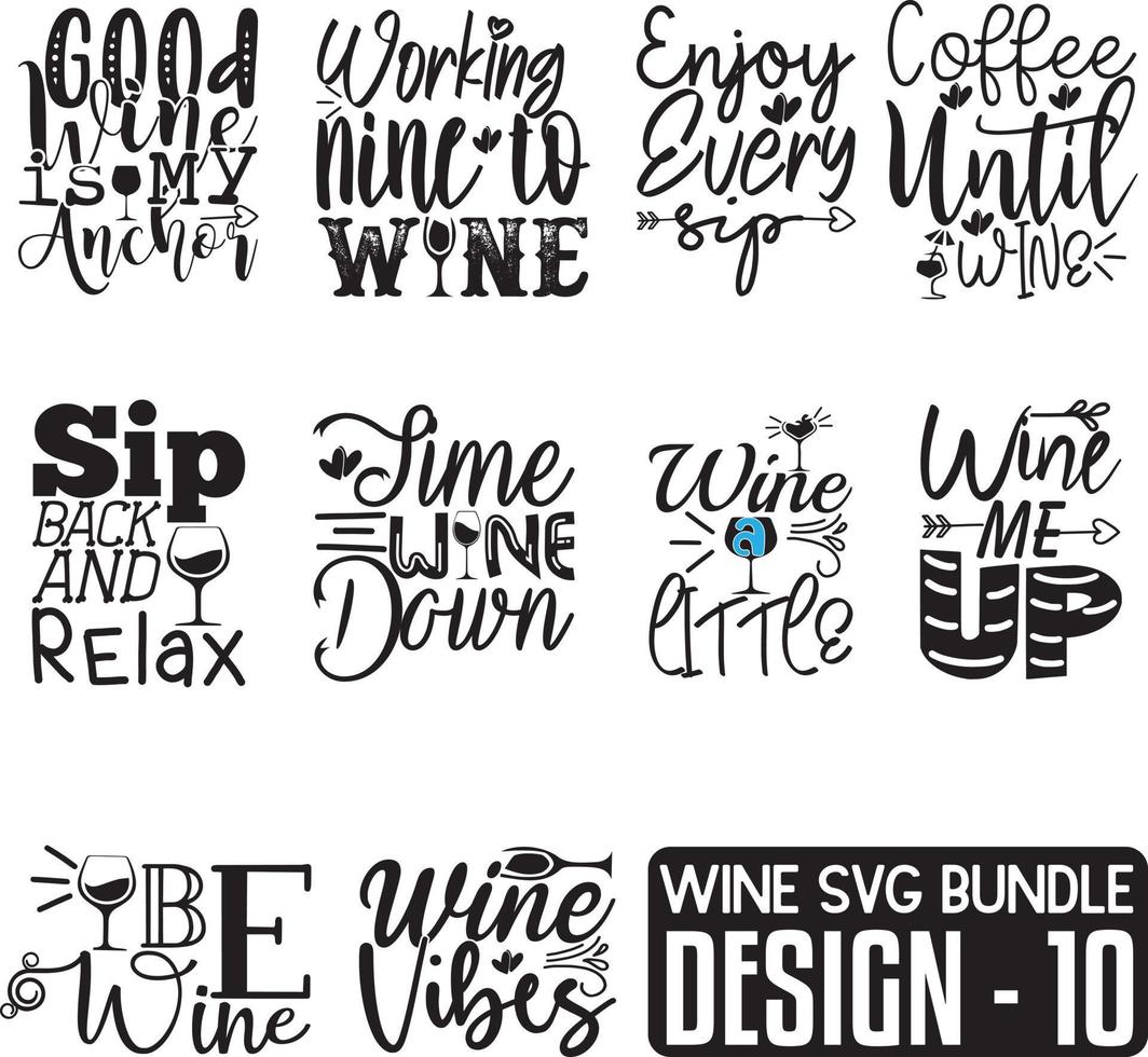 Wine SVG Bundle vector