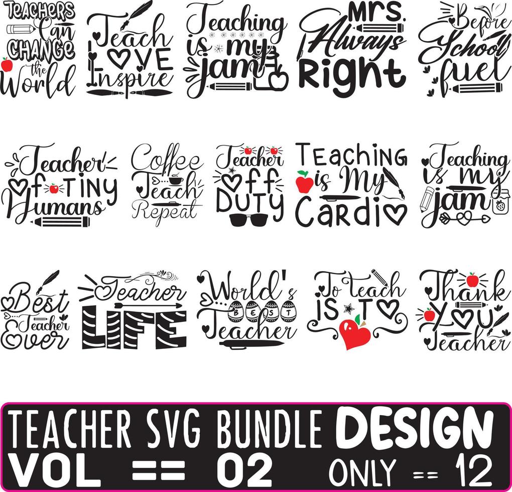 Teacher SVG Bundle Vol - 02 vector