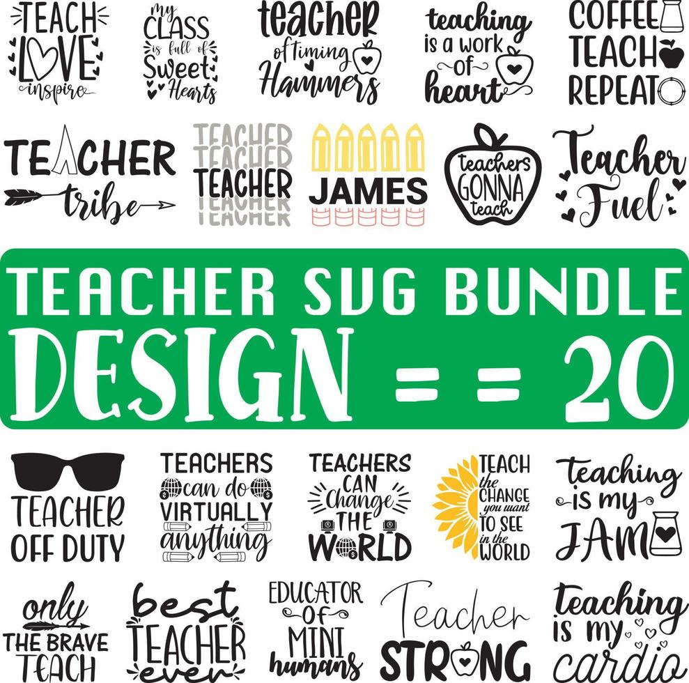 Teacher SVG Bundle vector