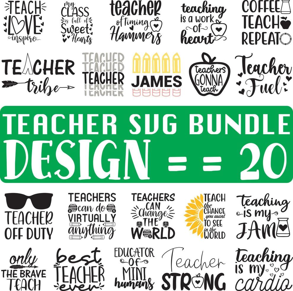 Teacher SVG Bundle vector