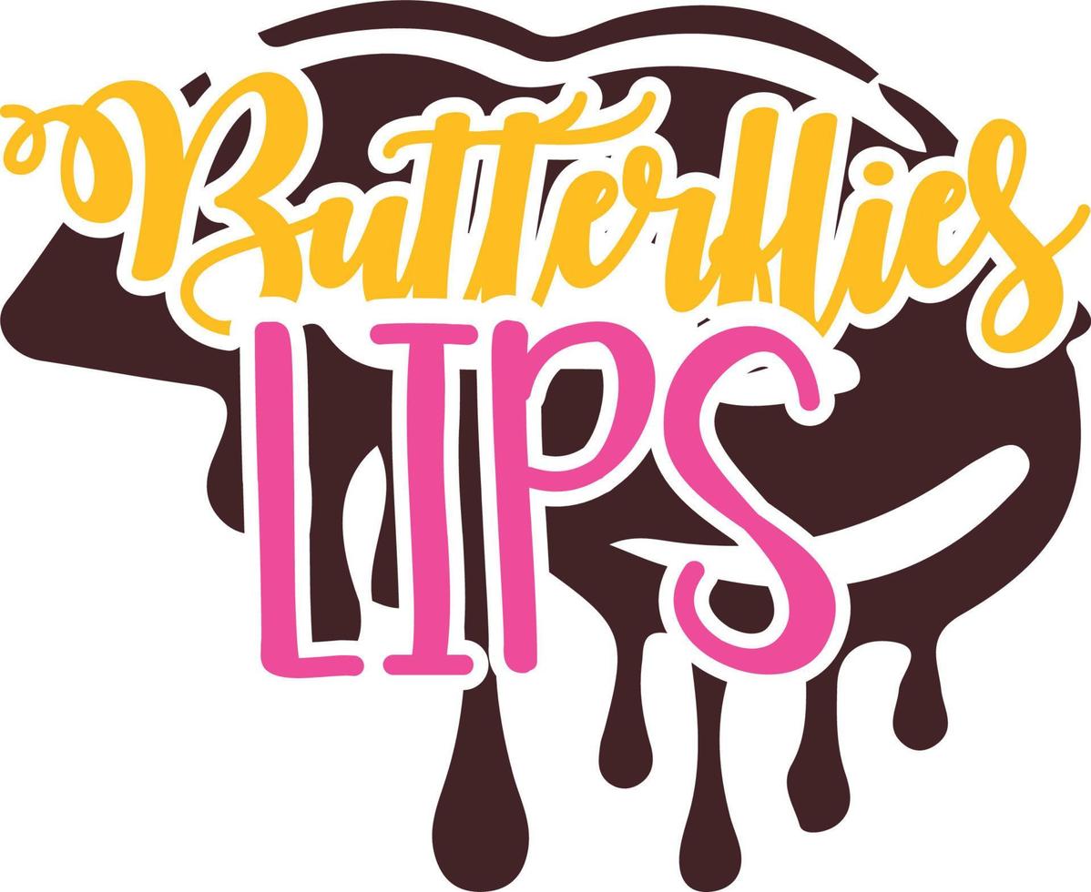 Print Butterflies lips vector