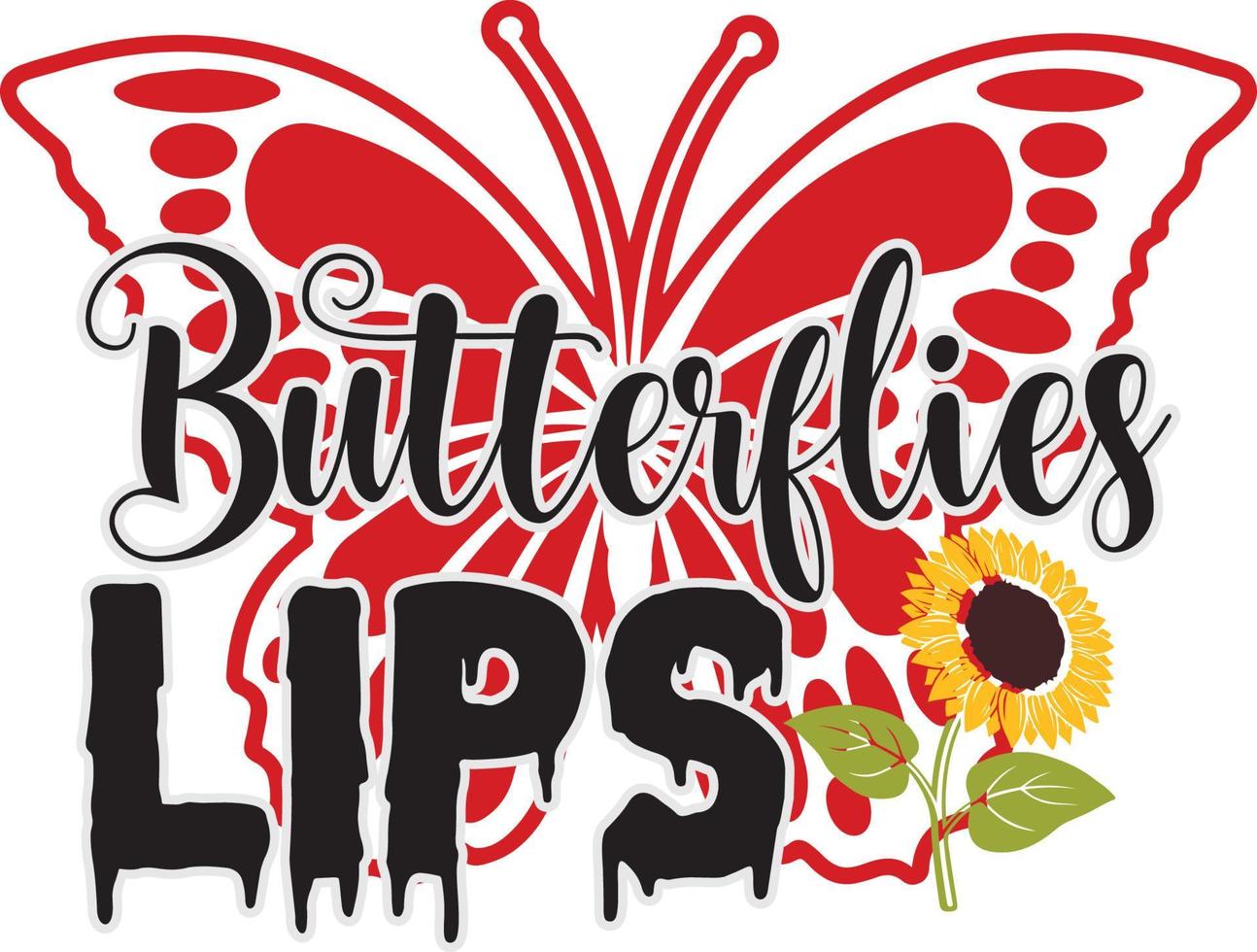 Print Butterfly Lips vector