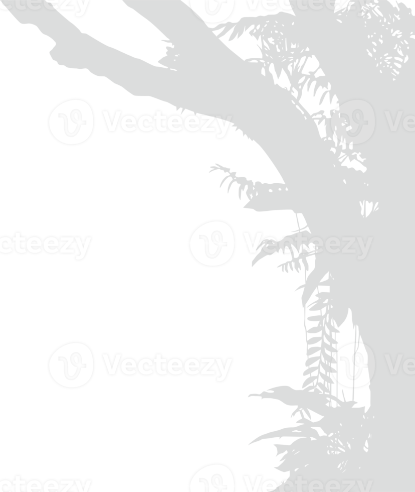 träd i de skog eller djungel silhuett för konst illustration, bakgrund, eller grafisk design element. formatera png