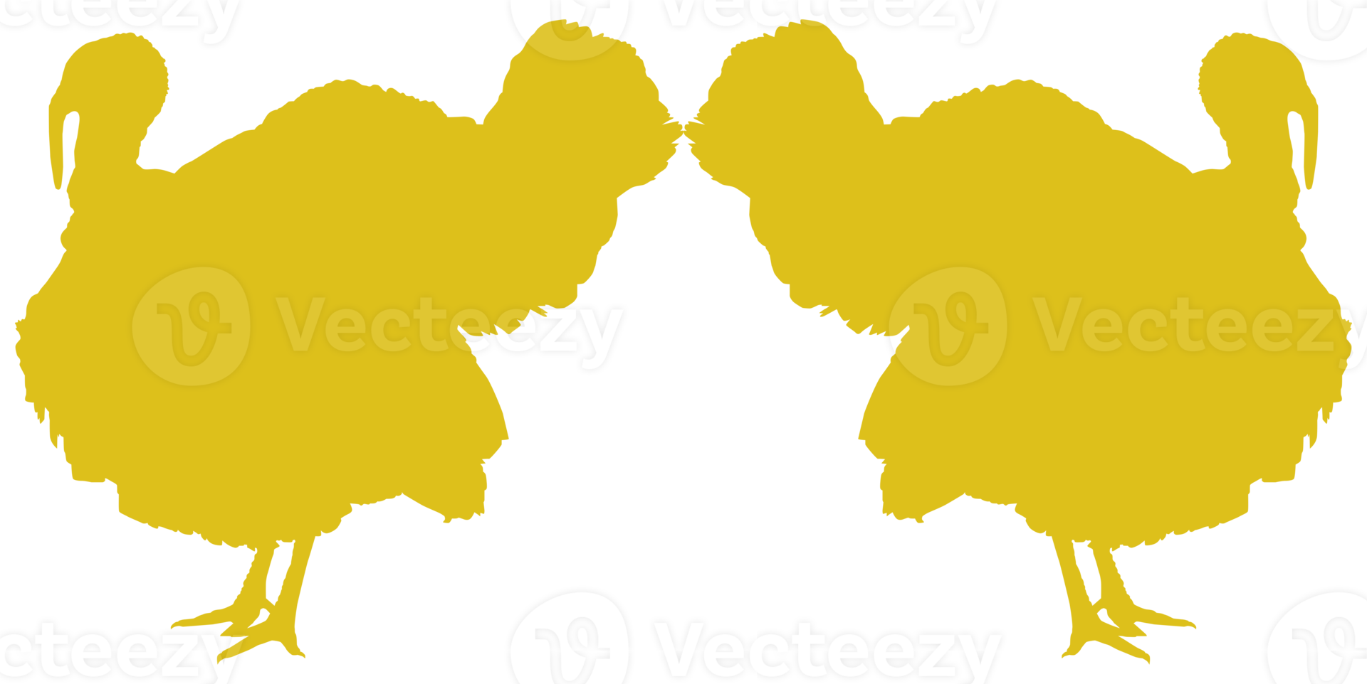 Turkey Silhouette for Art Illustration, Pictogram or Graphic Design Element. The Turkey is a large bird in the genus Meleagris. Format PNG