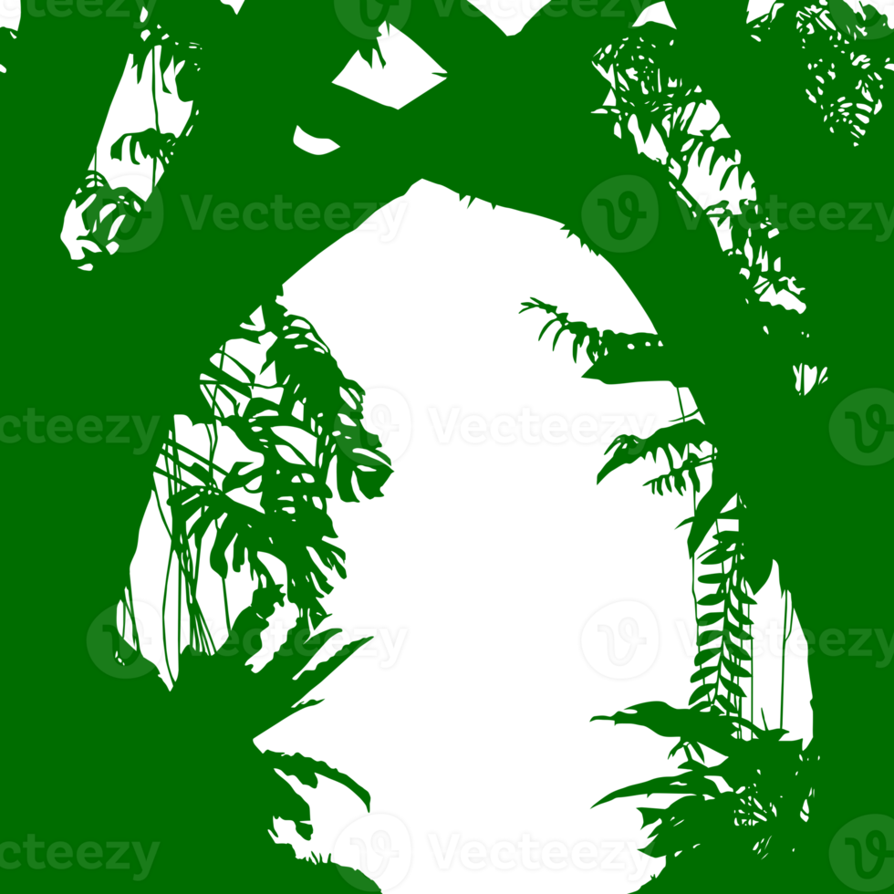 Tree in the Forest or Jungle Silhouette for Art Illustration, Background, or Graphic Design Element. Format PNG