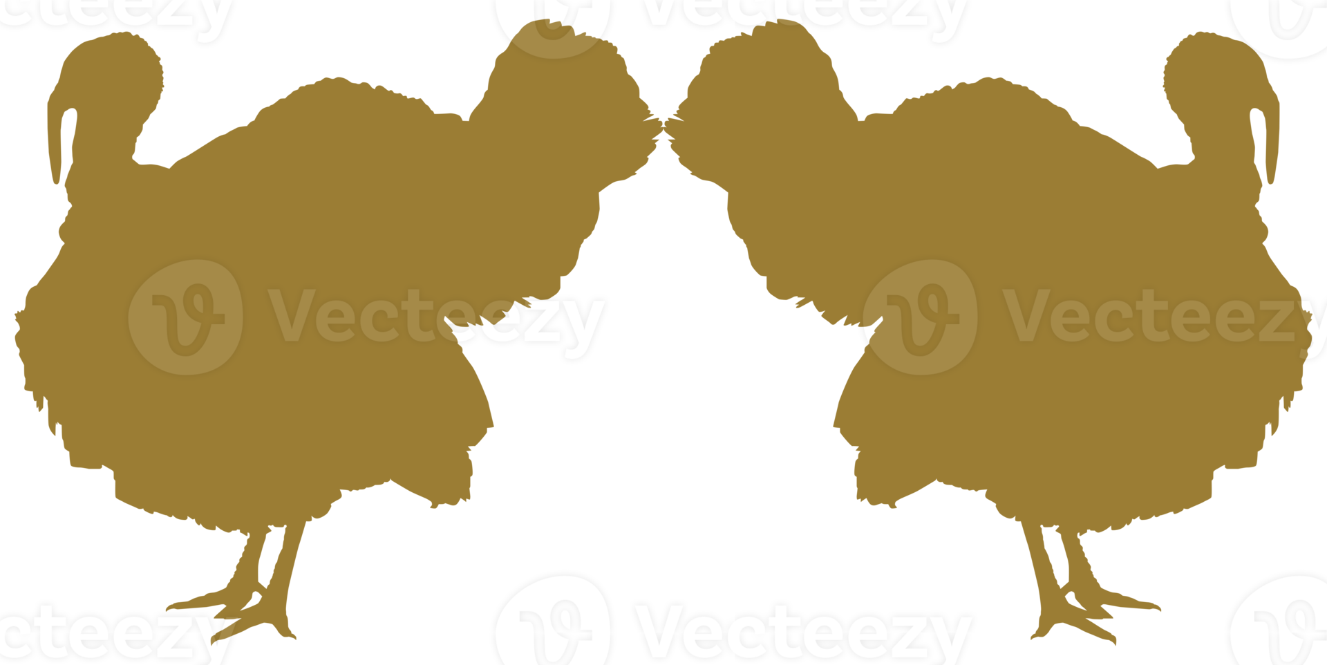 Turkey Silhouette for Art Illustration, Pictogram or Graphic Design Element. The Turkey is a large bird in the genus Meleagris. Format PNG