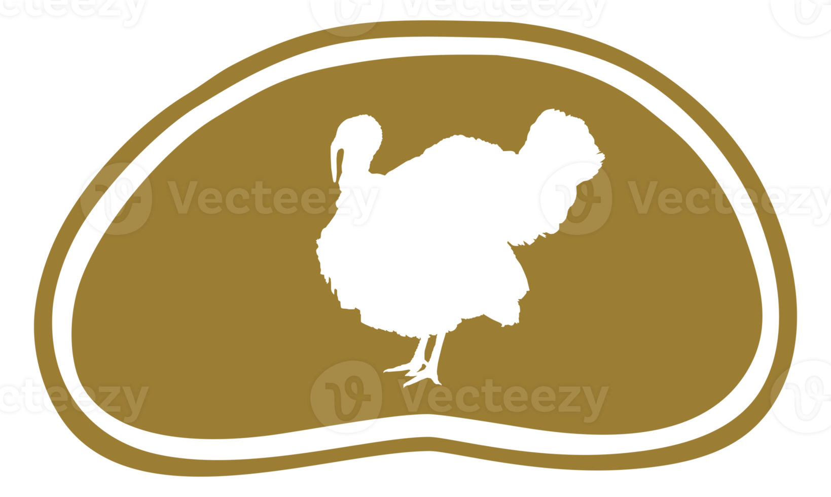 Turkey Silhouette in the Meat Shape for Logo,Label, Mark, Tag, Pictogram or Graphic Design Element. The Turkey is a large bird in the genus Meleagris. Format PNG