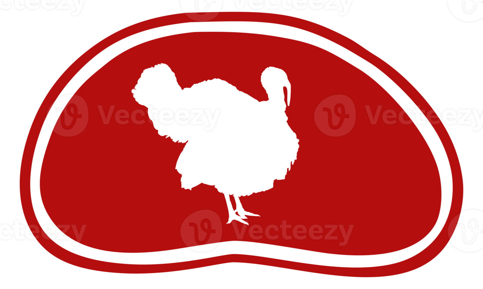 Turkey Silhouette in the Meat Shape for Logo,Label, Mark, Tag, Pictogram or Graphic Design Element. The Turkey is a large bird in the genus Meleagris. Format PNG