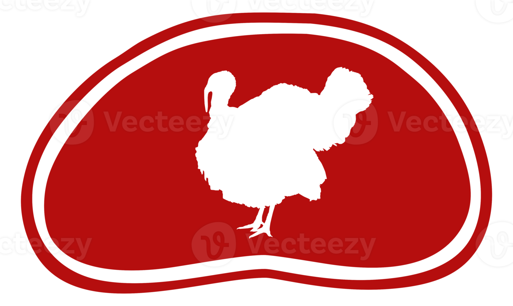 Turkey Silhouette in the Meat Shape for Logo,Label, Mark, Tag, Pictogram or Graphic Design Element. The Turkey is a large bird in the genus Meleagris. Format PNG