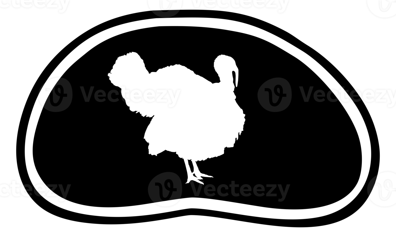 Turquía silueta en el carne forma para logotipo, etiqueta, marca, etiqueta, pictograma o gráfico diseño elemento. el Turquía es un grande pájaro en el género meleagris. formato png