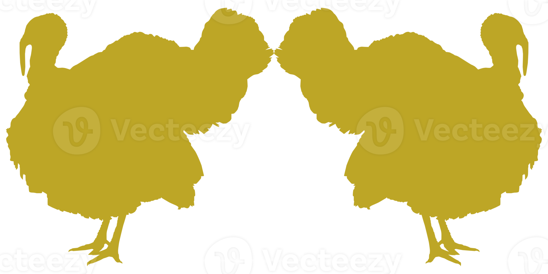 Turkey Silhouette for Art Illustration, Pictogram or Graphic Design Element. The Turkey is a large bird in the genus Meleagris. Format PNG