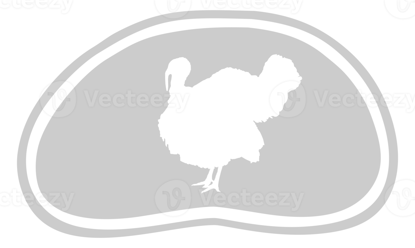 Turkey Silhouette in the Meat Shape for Logo,Label, Mark, Tag, Pictogram or Graphic Design Element. The Turkey is a large bird in the genus Meleagris. Format PNG