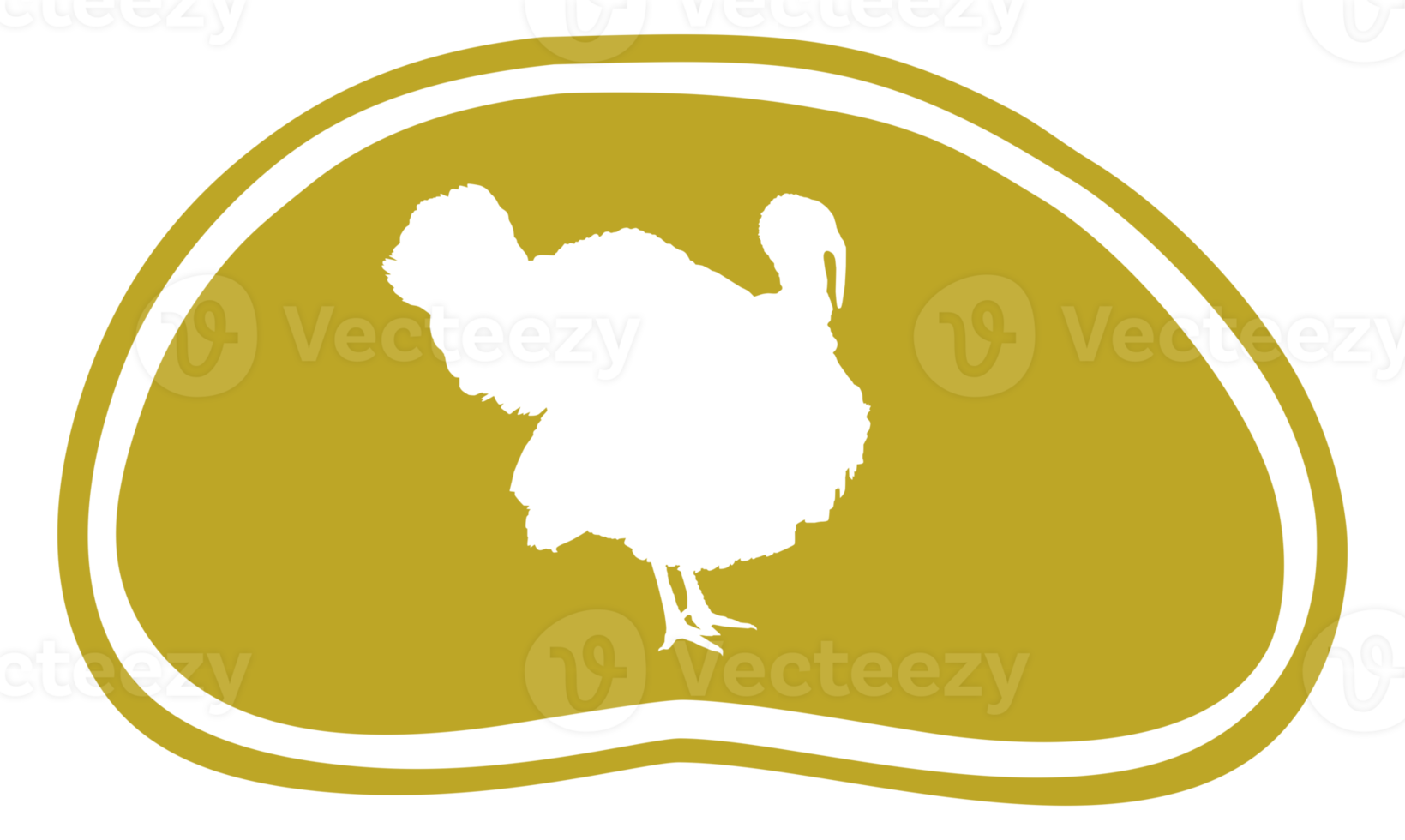 Turkey Silhouette in the Meat Shape for Logo,Label, Mark, Tag, Pictogram or Graphic Design Element. The Turkey is a large bird in the genus Meleagris. Format PNG