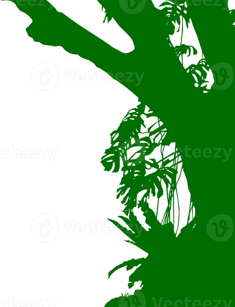 arbre dans le forêt ou jungle silhouette pour art illustration, arrière-plan, ou graphique conception élément. format png