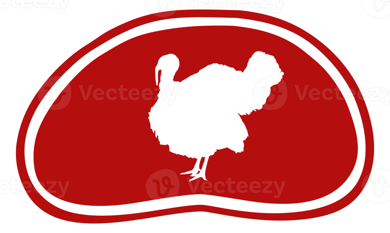 Turkey Silhouette in the Meat Shape for Logo,Label, Mark, Tag, Pictogram or Graphic Design Element. The Turkey is a large bird in the genus Meleagris. Format PNG