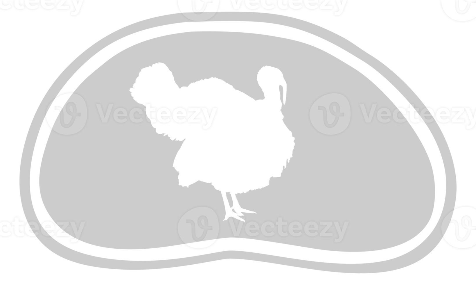 Turkey Silhouette in the Meat Shape for Logo,Label, Mark, Tag, Pictogram or Graphic Design Element. The Turkey is a large bird in the genus Meleagris. Format PNG