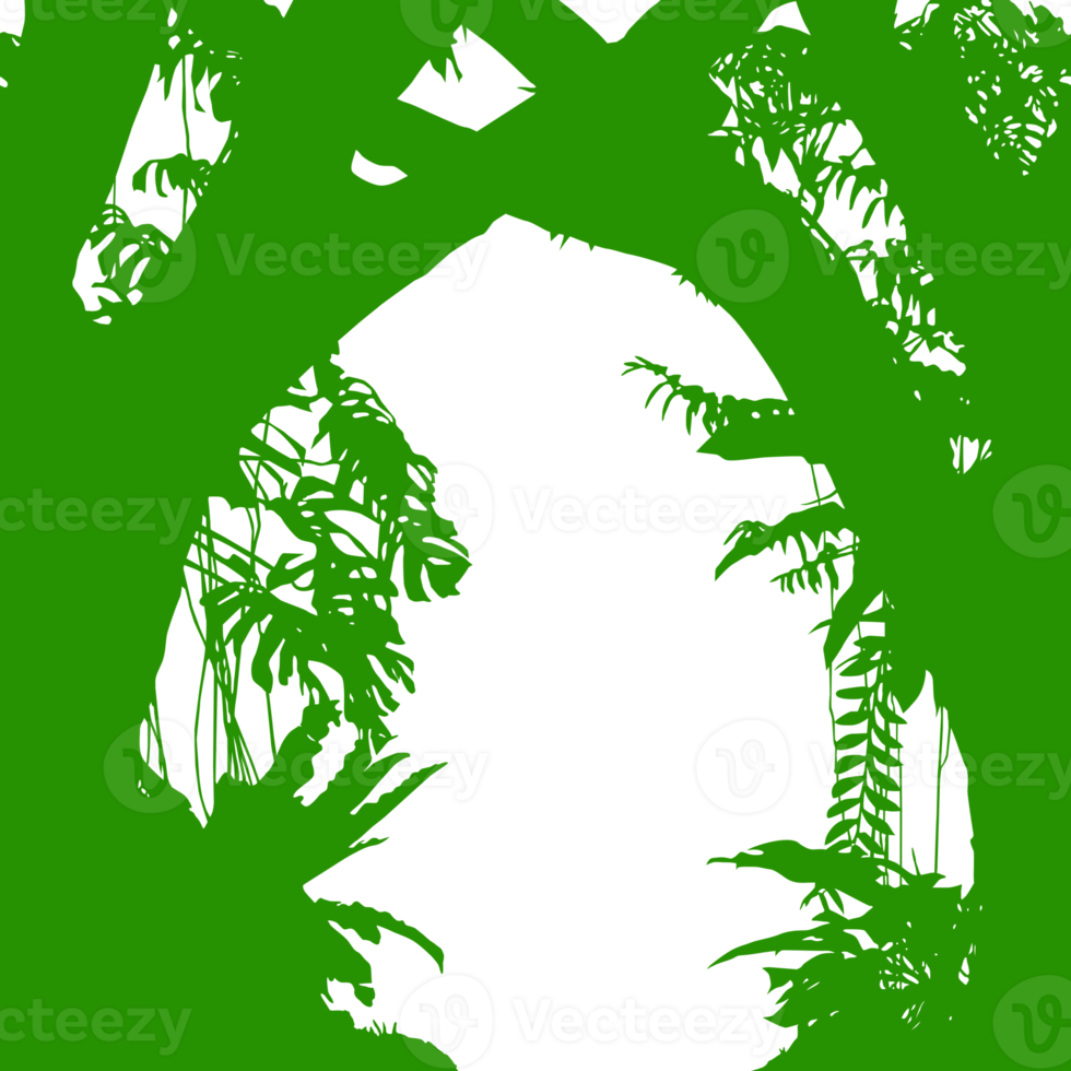Tree in the Forest or Jungle Silhouette for Art Illustration, Background, or Graphic Design Element. Format PNG