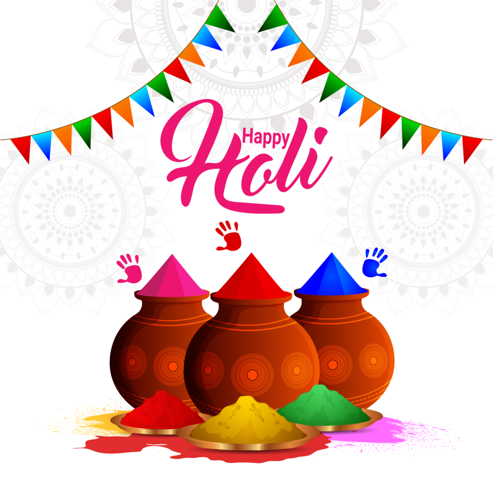 Happy holi indian festival  illustration png