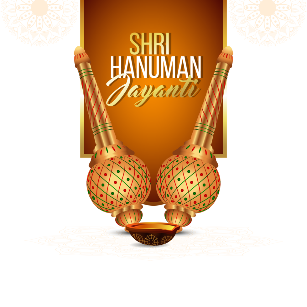 Realistic  gadda for hanuman jayanti background png