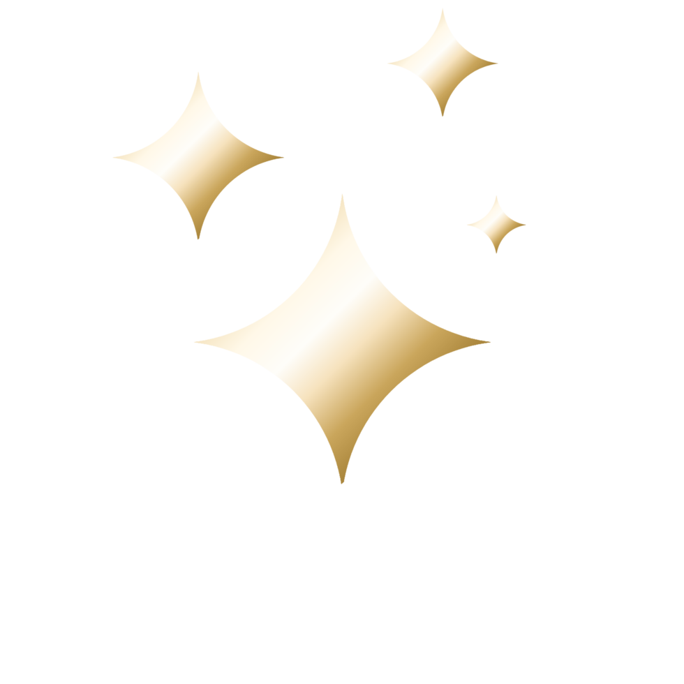 3d golden star with various size png