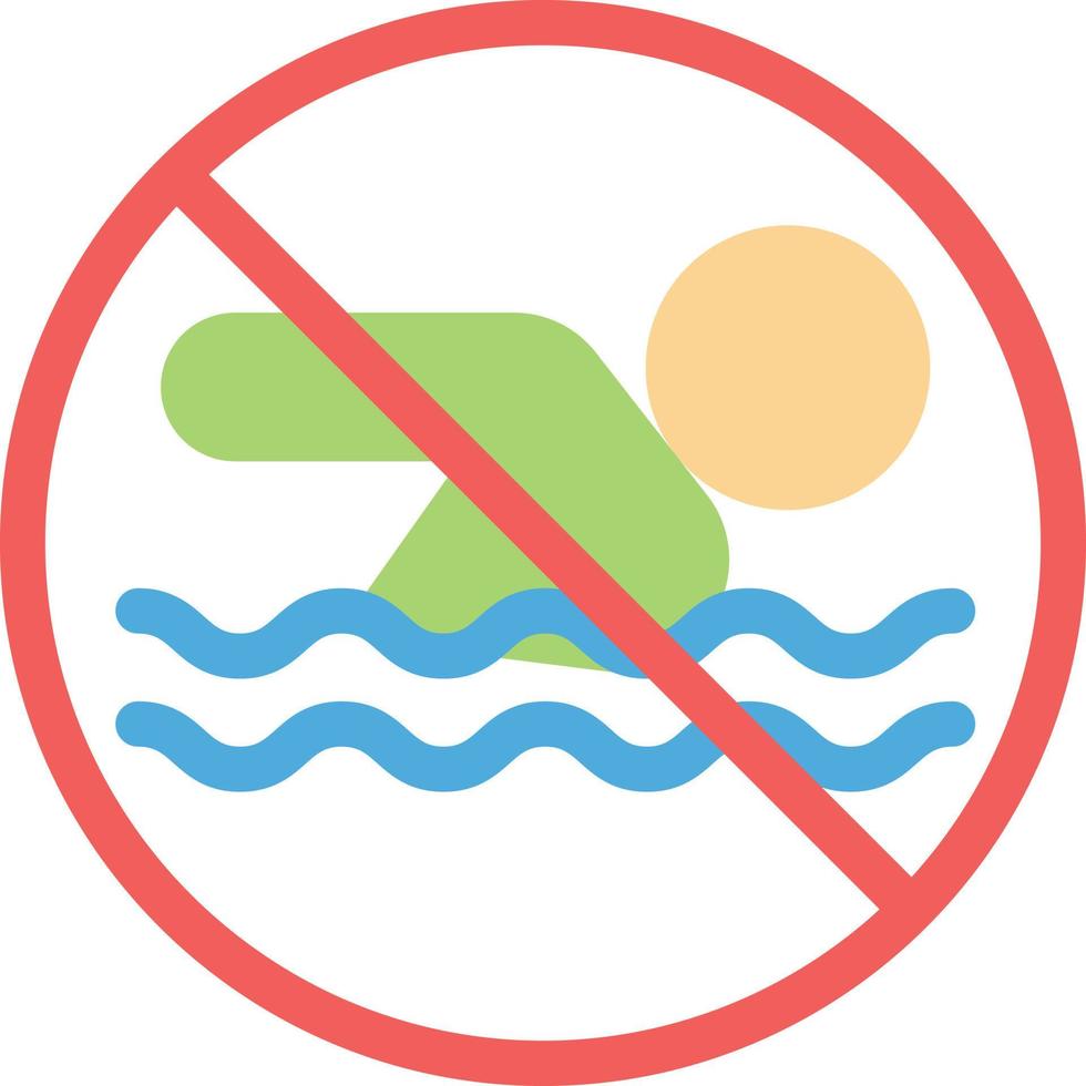 no swimming vector illustration on a background.Premium quality symbols.vector icons for concept and graphic design.