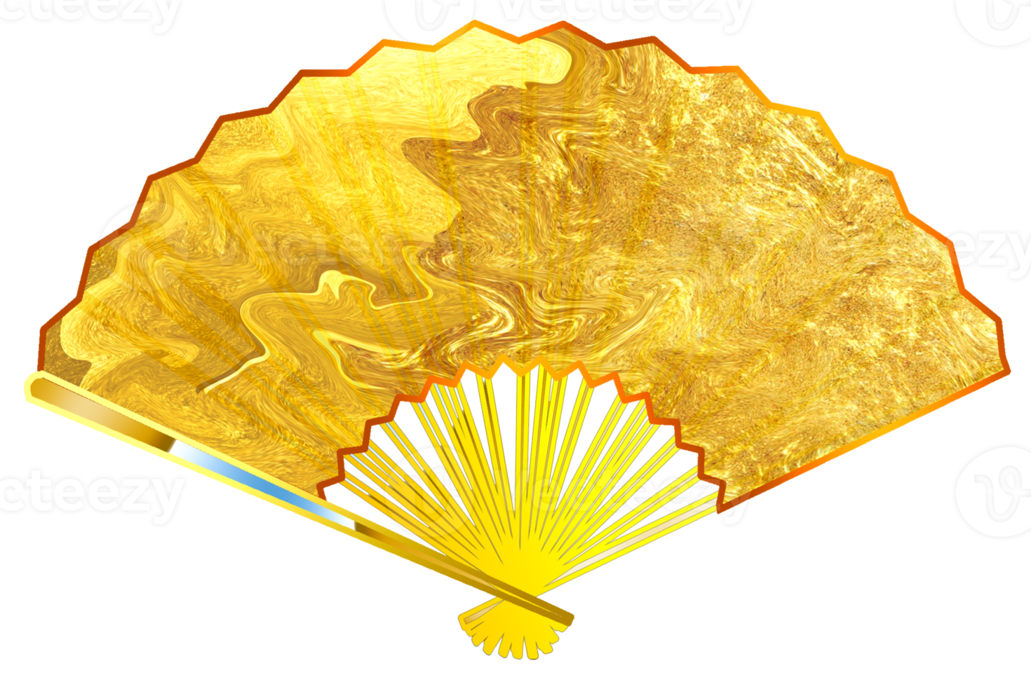 Hand fan icon in golden color png