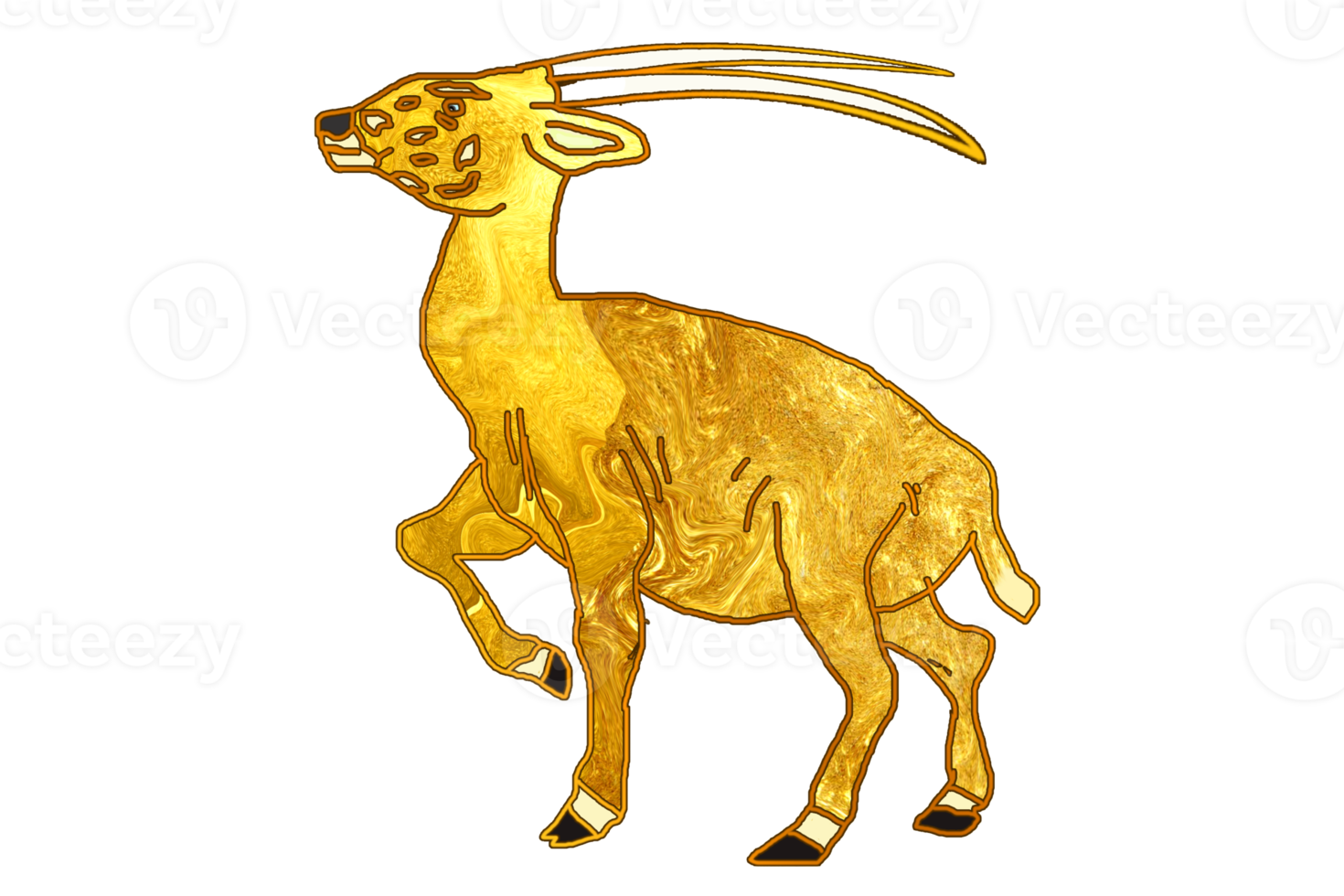 golden color of Saola icon, an endangered Vietnamese animal png