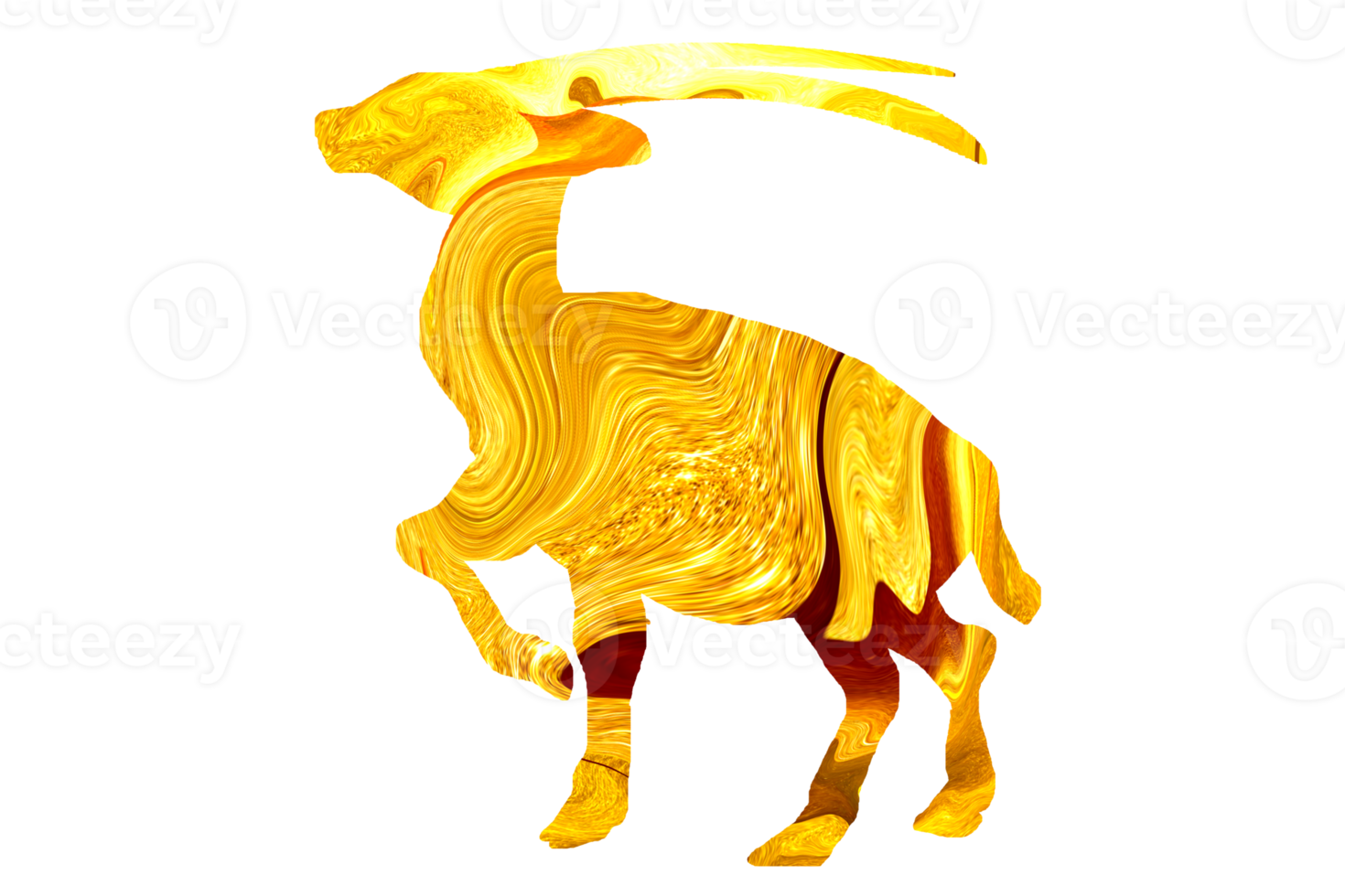 golden color of Saola icon, an endangered Vietnamese animal png