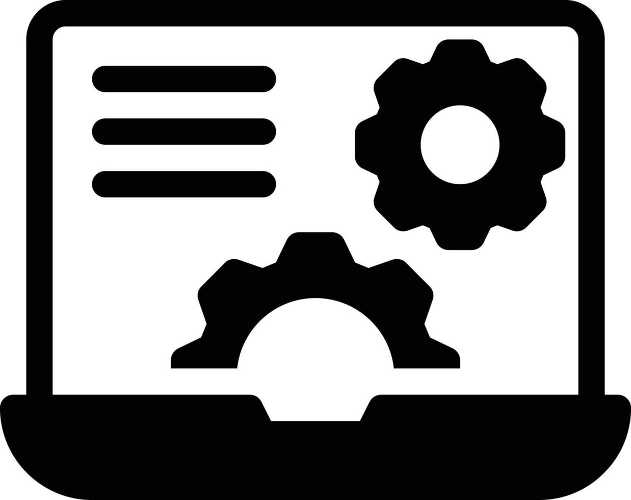 ilustración de vector de configuración de computadora portátil en un fondo. símbolos de calidad premium. iconos vectoriales para concepto y diseño gráfico.