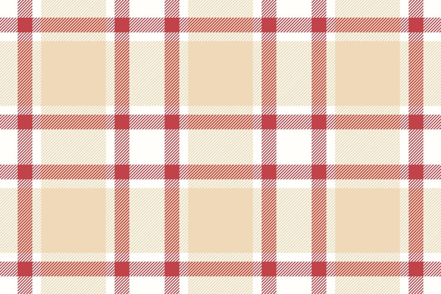 Plaid background, check seamless pattern in beige. Vector fabric texture for textile print, wrapping paper, gift card or wallpaper.
