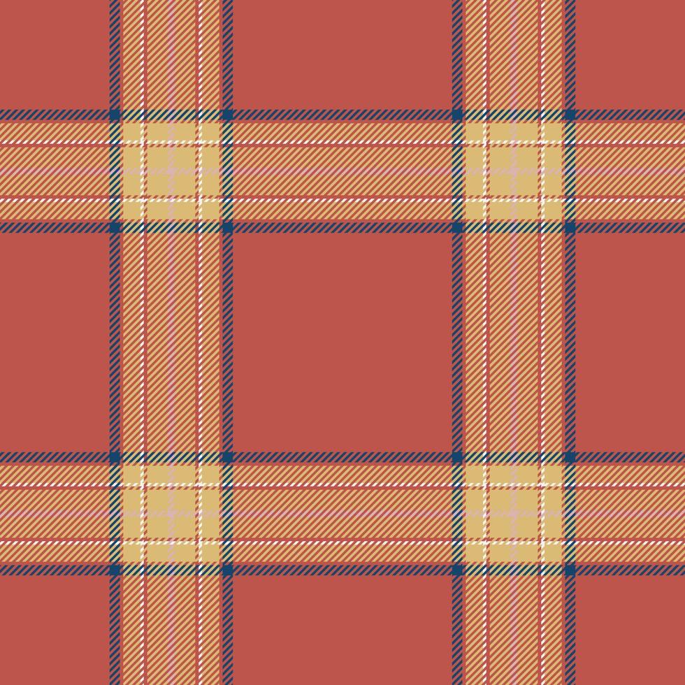 Plaid seamless pattern in red. Check fabric texture. Vector textile print.