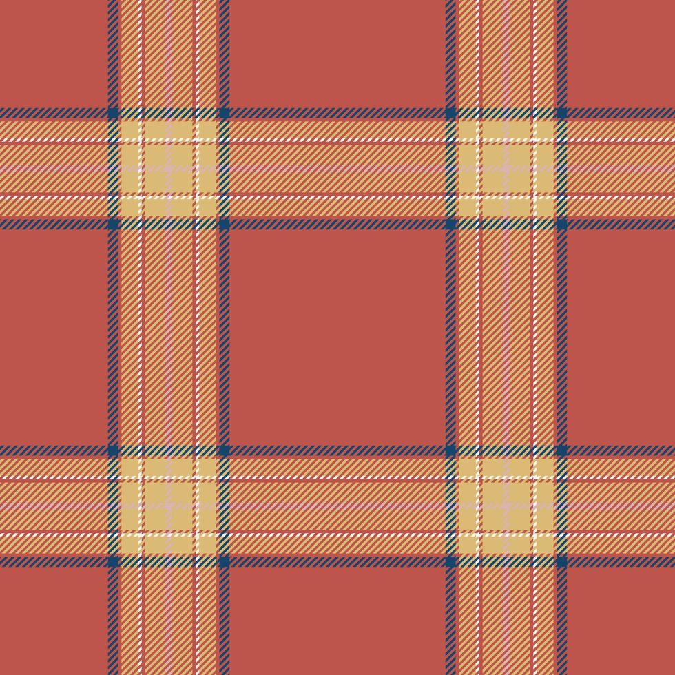 Plaid seamless pattern in red. Check fabric texture. Vector textile print.