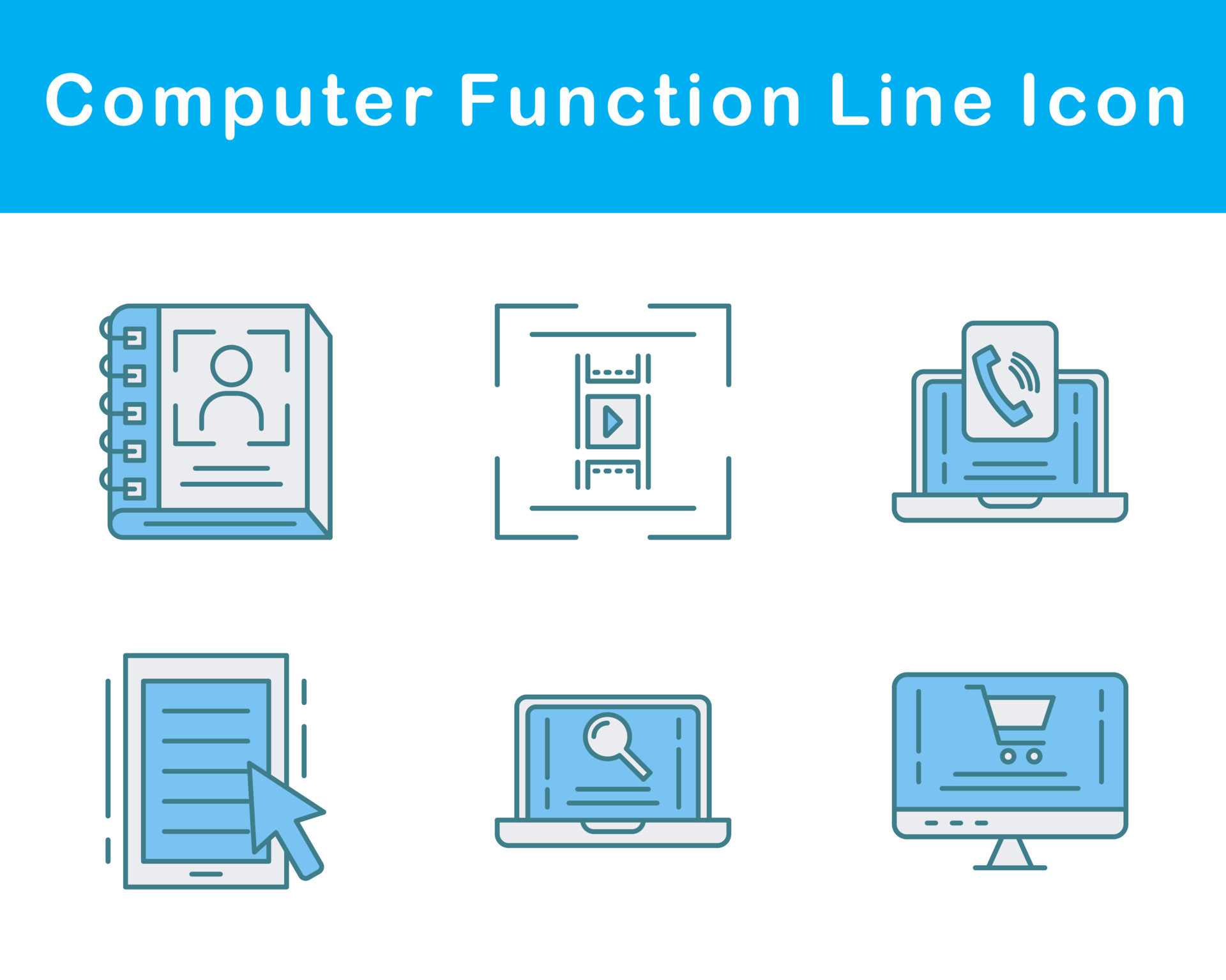 Computer Function Vector Icon Set 21467141 Vector Art at Vecteezy