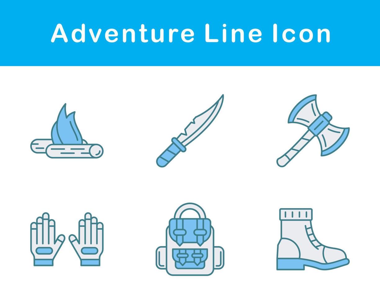 conjunto de iconos de vector de aventura