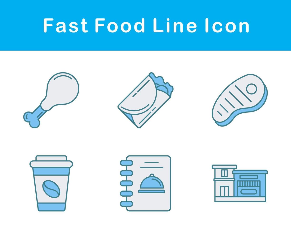 Fast Food Vector Icon Set