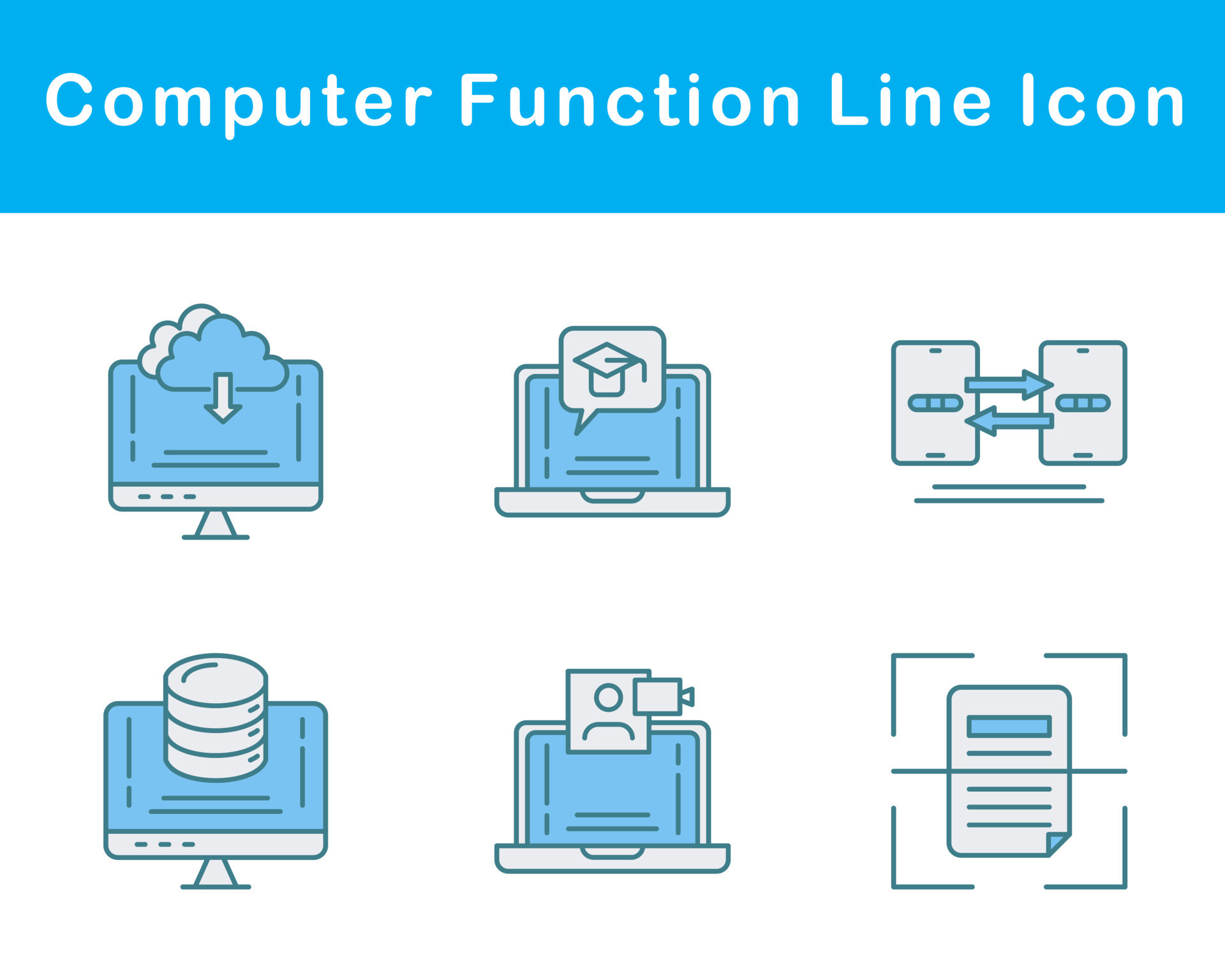 Computer Function Vector Icon Set 21467313 Vector Art at Vecteezy