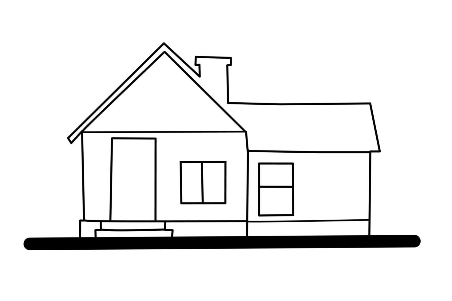 sencillo casa bosquejo con blanco antecedentes. vector ilustración.