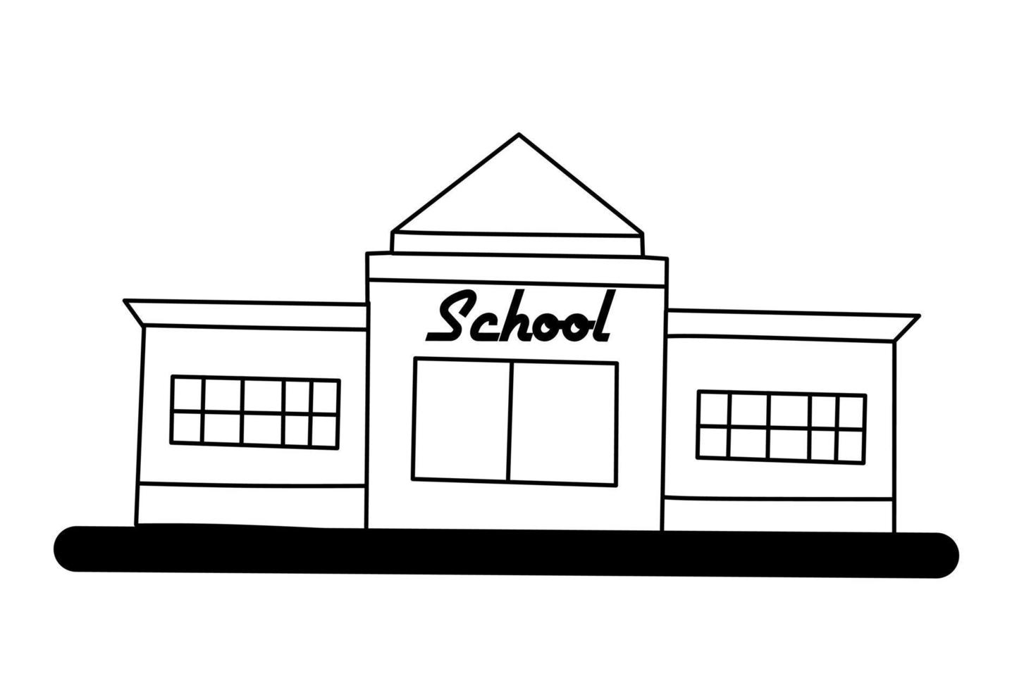 School sketch with white background. Vector Illustration.