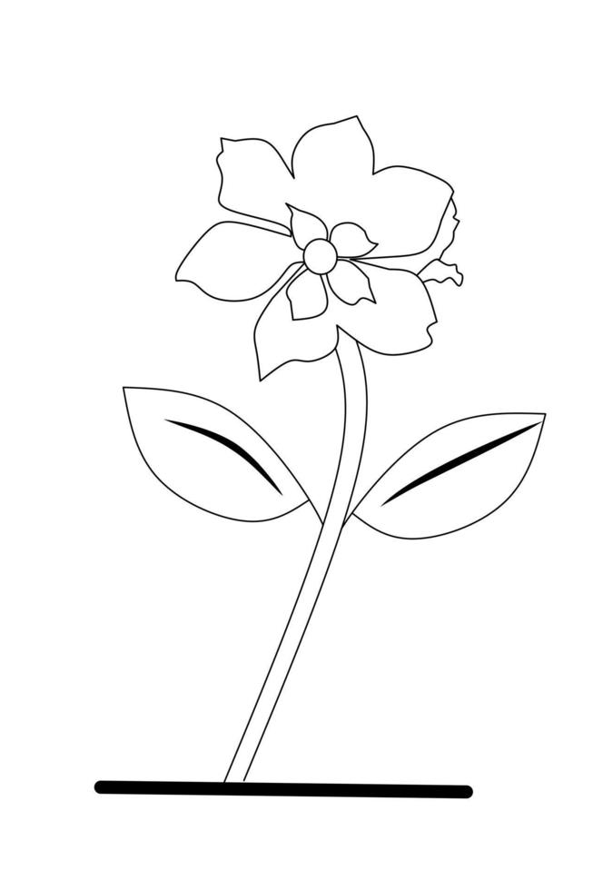 Begonia flower sketch with white background elements. Vector illustration.