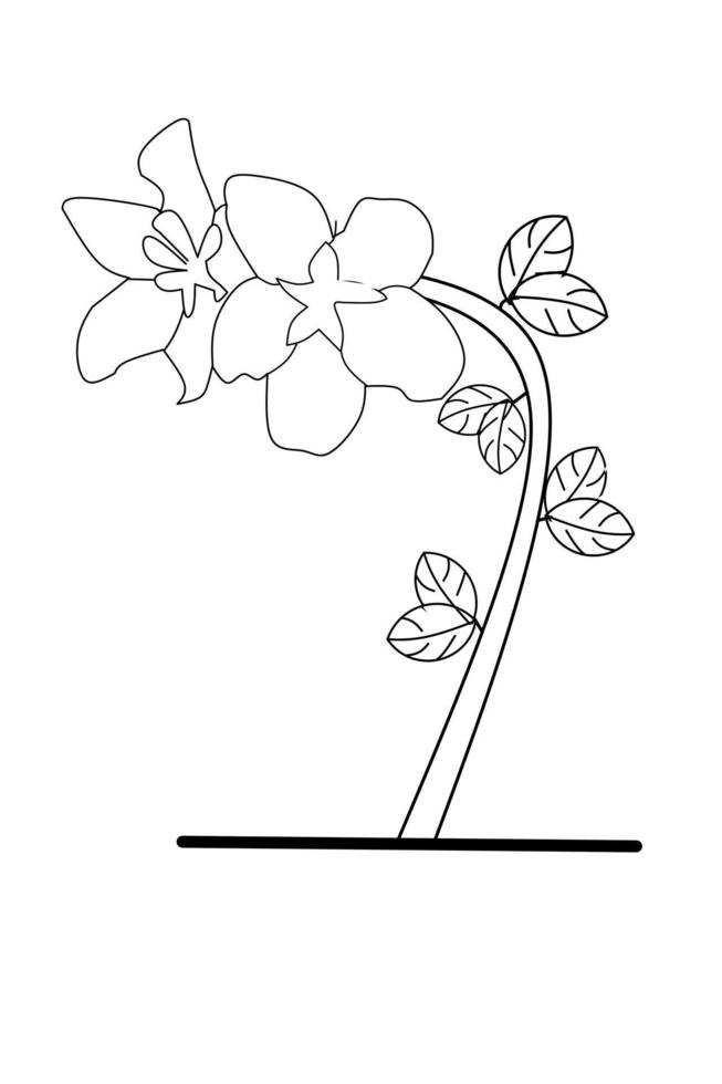 Apple Blossom sketch with white background elements. Vector illustration.