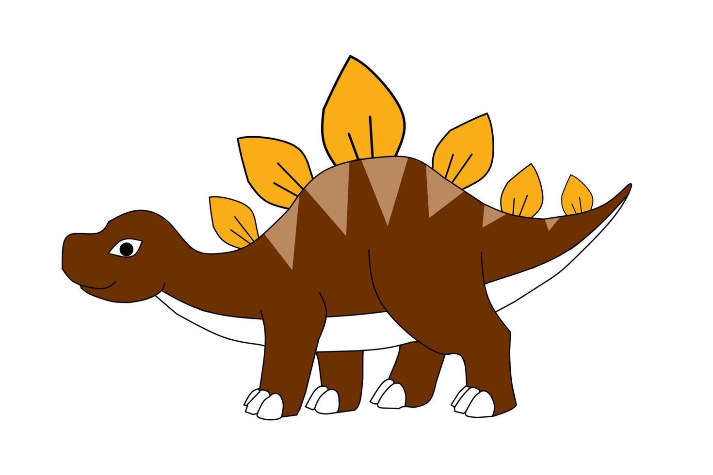 Dinosaur Stegosaurus With White Background Elements. Vector illustration.