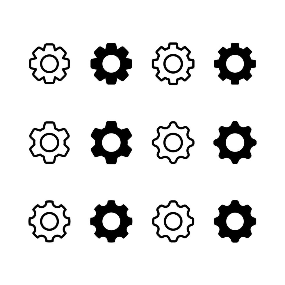 Gear icon. setting symbol. cogwheel or gear wheel sign, vector illustration