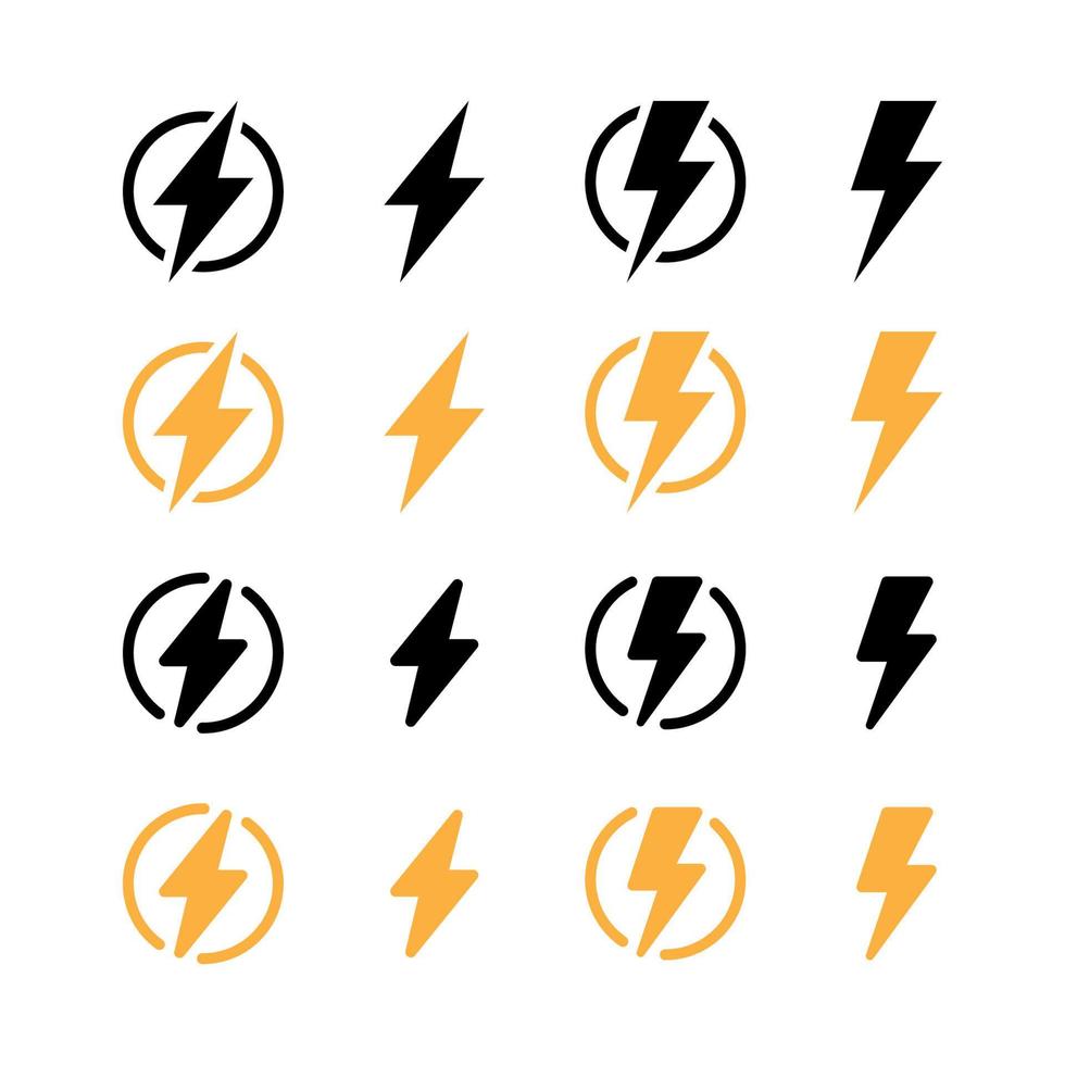 Lightning bolt icon. Electric power symbol. Power energy sign, vector illustration