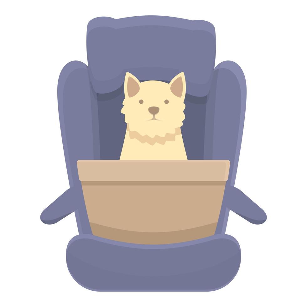 transporte perro coche asiento icono dibujos animados vector. viaje la carretera vector