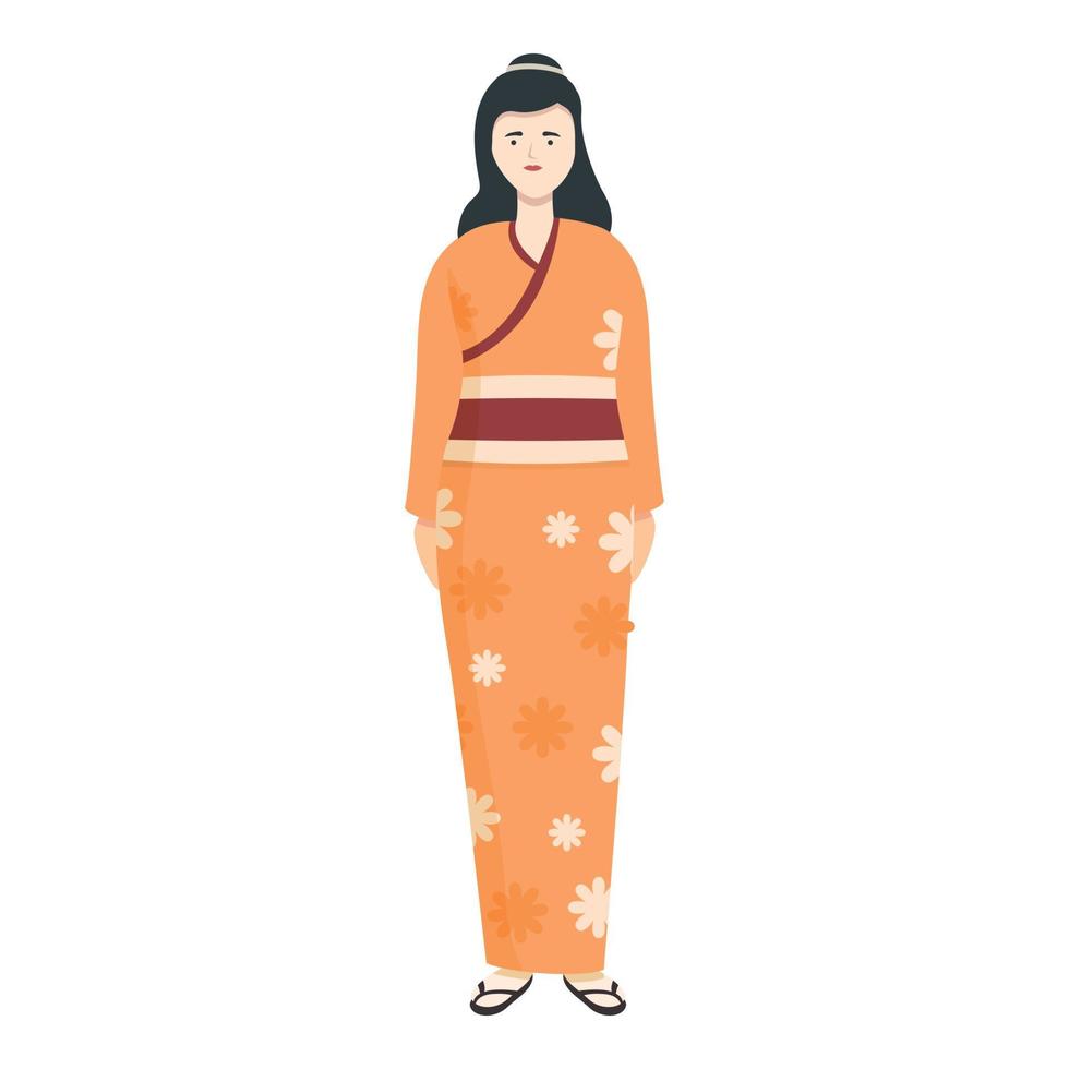 linda kimono icono dibujos animados vector. asiático mujer vector