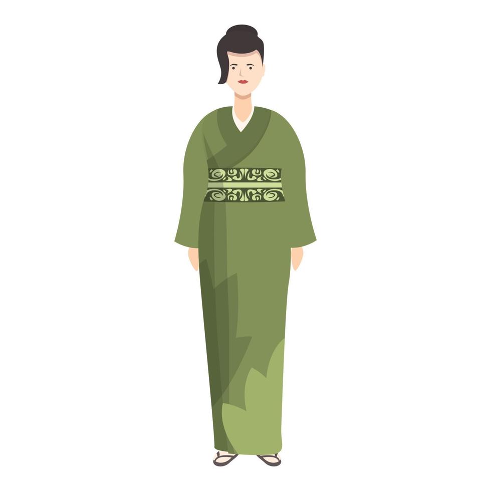 linda Lima kimono icono dibujos animados vector. Japón niña vector